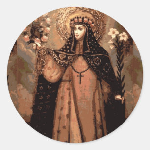 SAINT ROSE OF LIMA CLASSIC ROUND STICKER