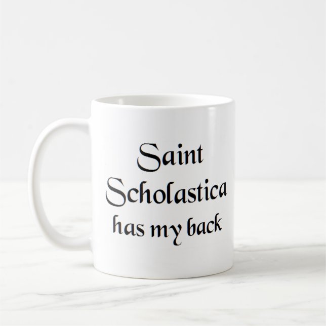 saint scholastica coffee mug (Left)
