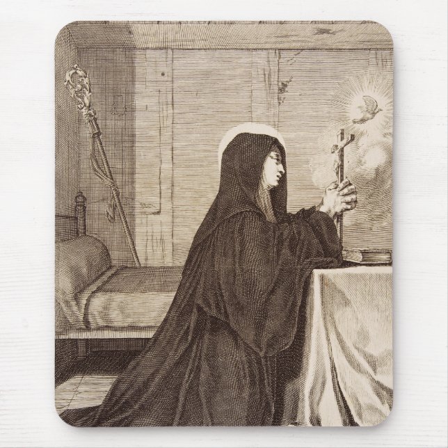Saint Scholastica Patroness of school Mouse Mat (Front)