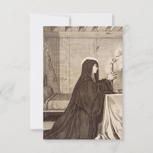 Saint Scholastica Patroness of school Thank You Card (Front)