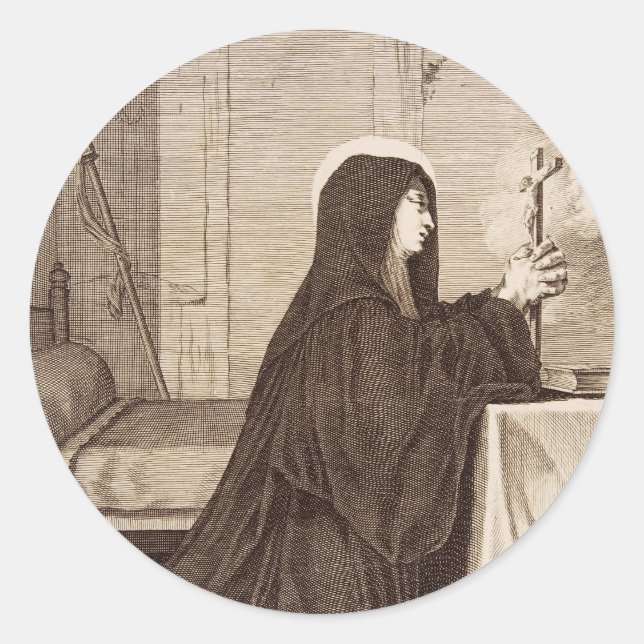 Saint Scholastica Twin Sister of Saint Benedict Classic Round Sticker (Front)