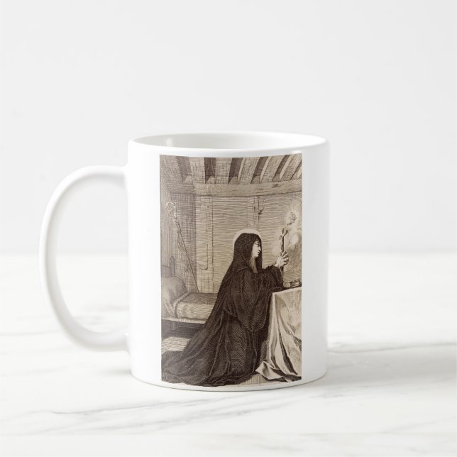 Saint Scholastica Twin Sister of Saint Benedict Coffee Mug (Left)