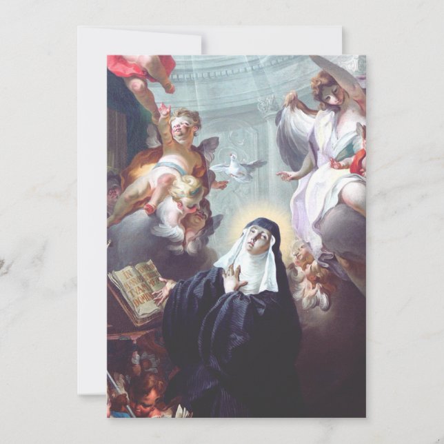 Saint Scholastica Twin Sister of Saint Benedict Holiday Card (Front)