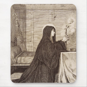 Saint Scholastica Twin Sister of Saint Benedict Mouse Mat