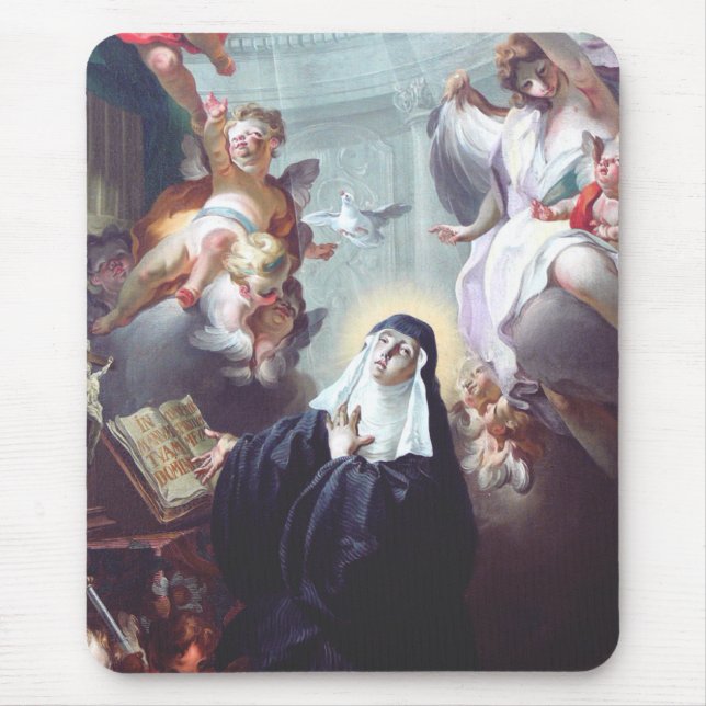 Saint Scholastica Twin Sister of Saint Benedict Mouse Mat (Front)