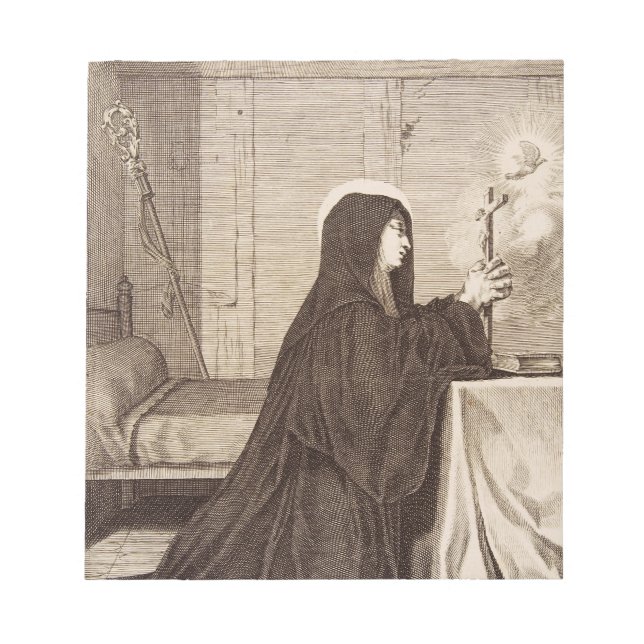Saint Scholastica Twin Sister of Saint Benedict Notepad (Front)