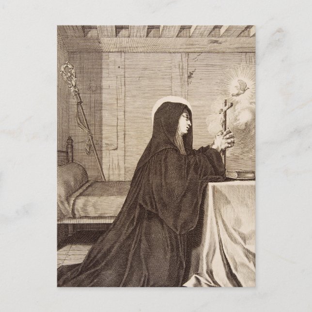 Saint Scholastica Twin Sister of Saint Benedict Postcard (Front)