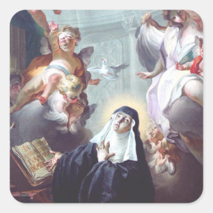 Saint Scholastica Twin Sister of Saint Benedict Square Sticker
