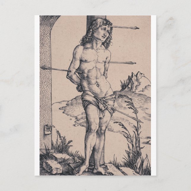 Saint Sebastian Bound to the Column Postcard (Front)