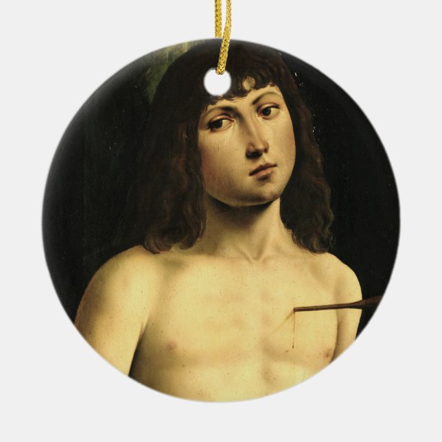 Saint Sebastian, c.1490s (tempera on panel) Ceramic Tree Decoration (Front)