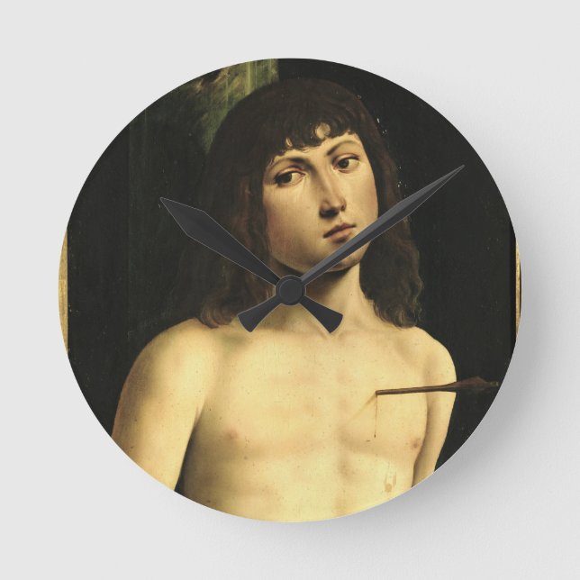 Saint Sebastian, c.1490s (temperature on panel) Round Clock (Front)