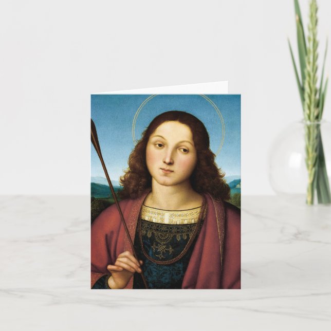 Saint Sebastian, San Sebastiano by Raphael Thank You Card (Front)