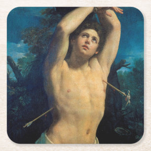 Saint Sebastian (St. Sebastian), Guido Reni Square Paper Coaster