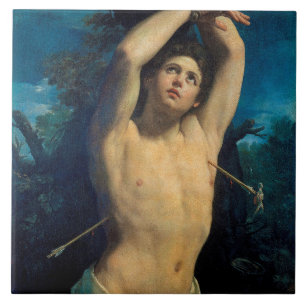 Saint Sebastian (St. Sebastian), Guido Reni Tile