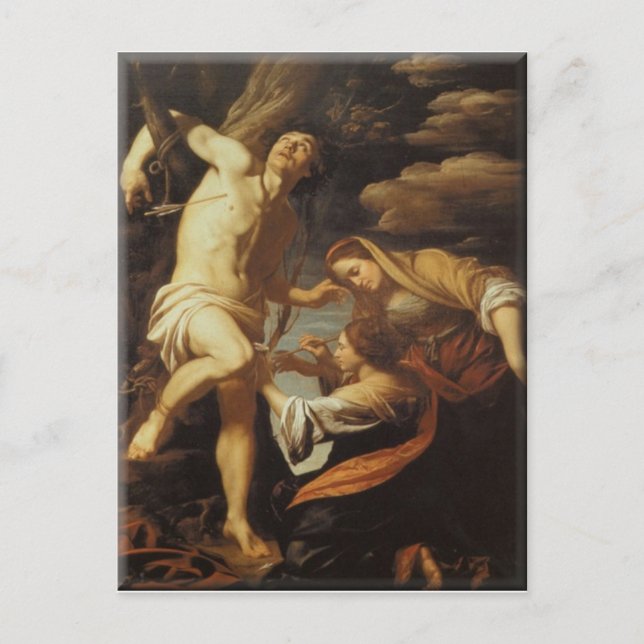 Saint Sebatian Tended by the Holy Women-Eugene Del Postcard (Front)