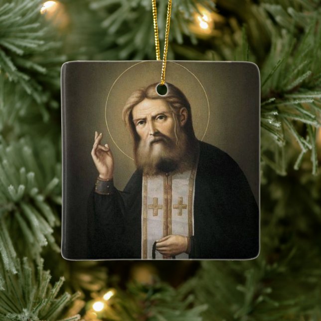Saint Seraphim of Sarov Ceramic Ornament (Tree)