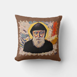 Saint Sharbel Throw Pillow