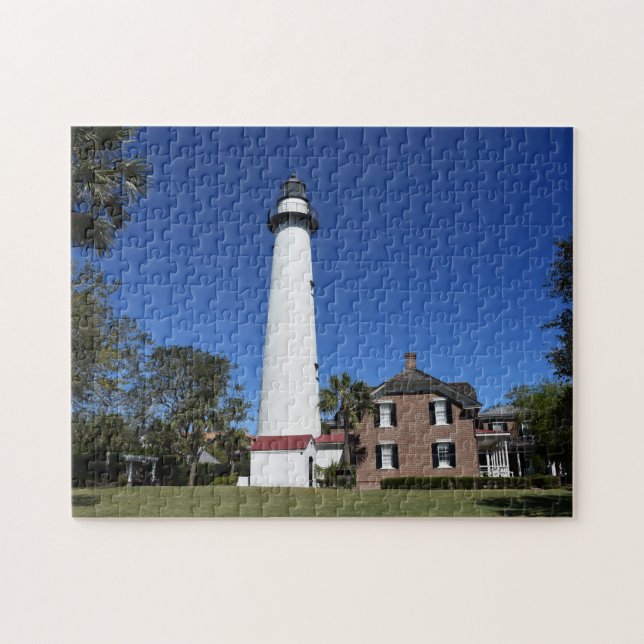 Saint Simons Island Lighthouse created into a  Jigsaw Puzzle (Horizontal)