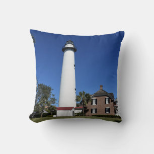 Saint Simons Island Lighthouse photo on a Cushion