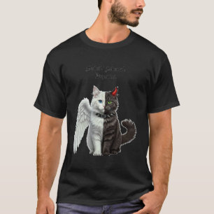 Saint Sinner Depends. Satanic Cat Kitten Atheist T-Shirt