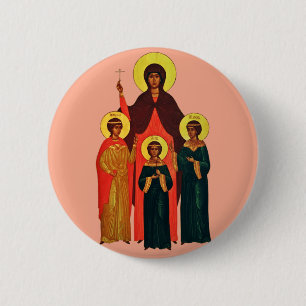 Saint Sophia and Her Daughters The Eternal Virtues 6 Cm Round Badge