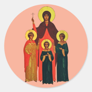 Saint Sophia and Her Daughters The Eternal Virtues Classic Round Sticker