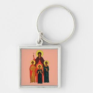 Saint Sophia and Her Daughters The Eternal Virtues Key Ring