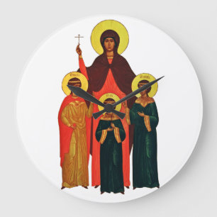 Saint Sophia and Her Daughters The Eternal Virtues Large Clock