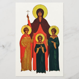 Saint Sophia and Her Daughters The Eternal Virtues Stationery