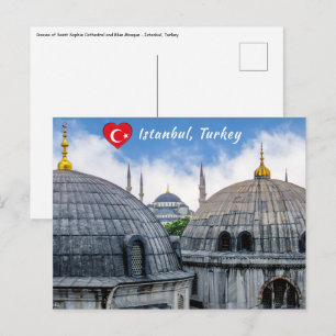 Saint Sophie Cathedral and Blue Mosque - Istanbul Postcard