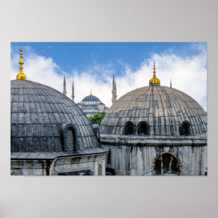 Saint Sophie Cathedral and Blue Mosque - Istanbul Poster