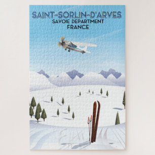 Saint-Sorlin d'Arves France ski poster Jigsaw Puzzle