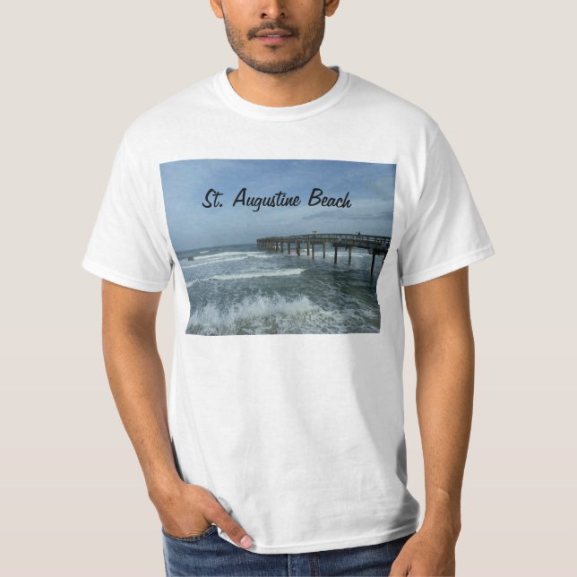 Saint St. Augustine Beach Florida FL Pier T-Shirt (Front)