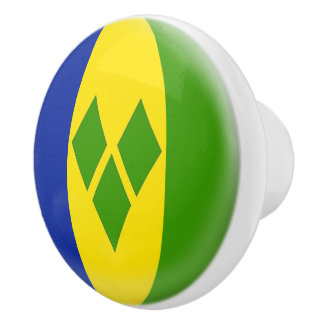 Saint St. Vincent and the Grenadines Flag Ceramic Knob