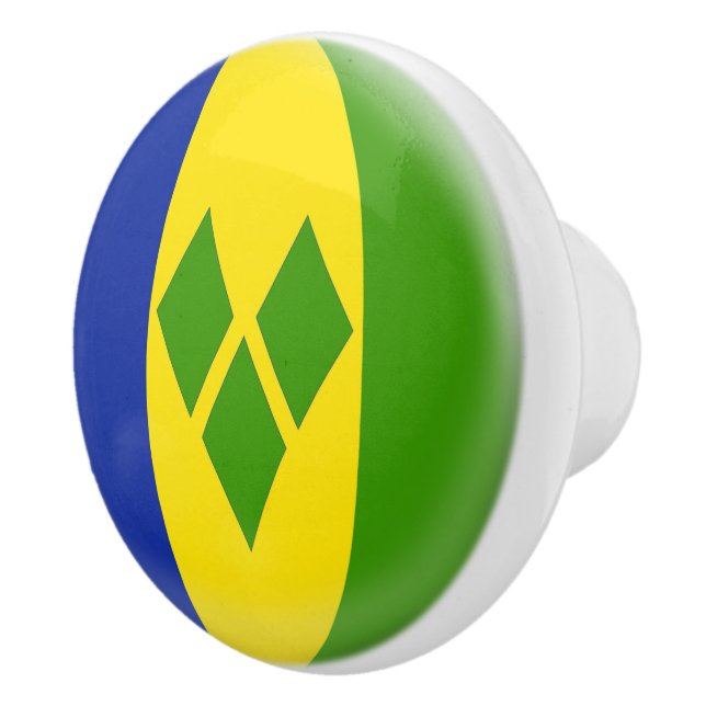Saint St. Vincent and the Grenadines Flag Ceramic Knob (Right)