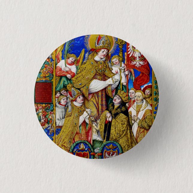 Saint Stanislaus Bishop and Martyr 3 Cm Round Badge (Front)