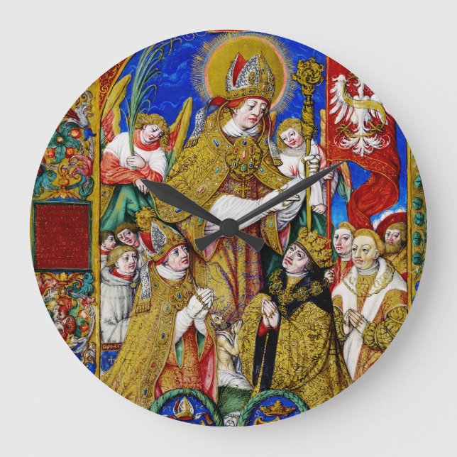 Saint Stanislaus Bishop and Martyr Fine Art Large Clock (Front)