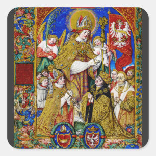 Saint Stanislaus Bishop and Martyr Fine Art Square Sticker
