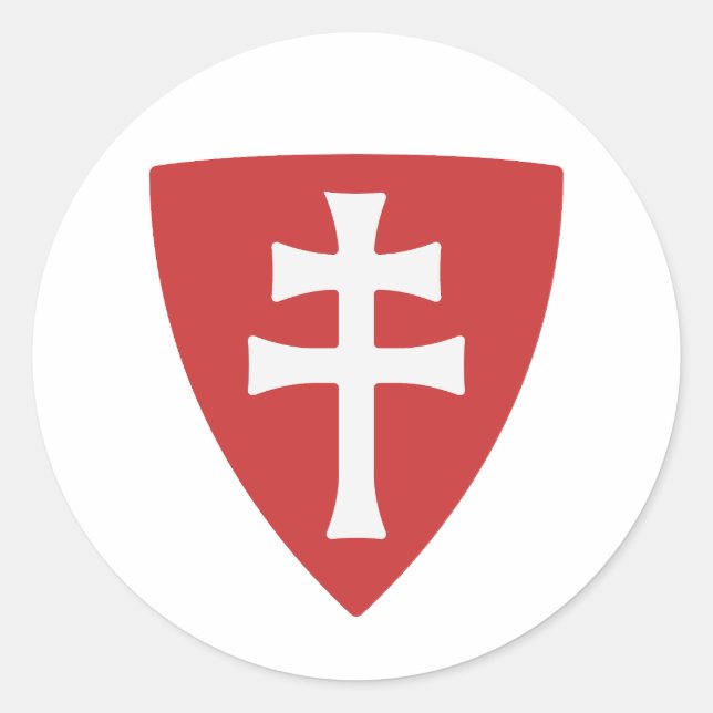 saint stephen hungarian cross symbol hungary king  classic round sticker (Front)