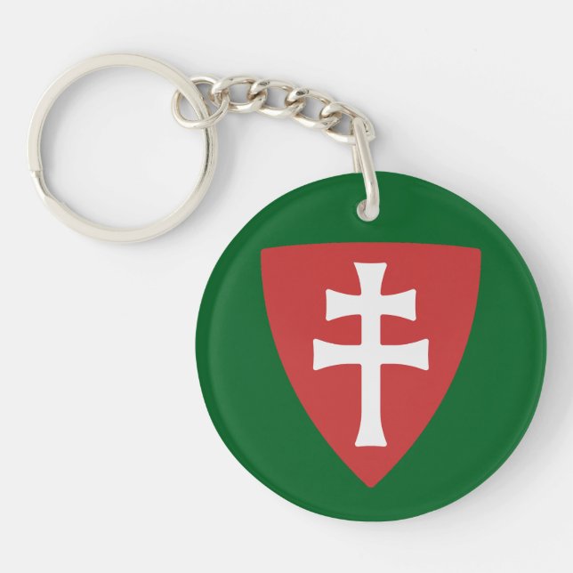 saint stephen hungarian cross symbol hungary king  key ring (Front)