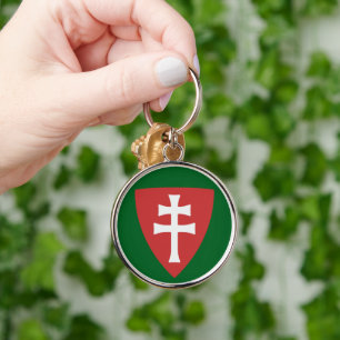 saint stephen hungarian cross symbol hungary king  key ring