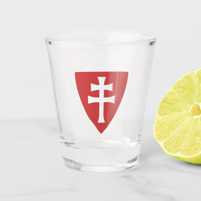 saint stephen hungarian cross symbol hungary king  shot glass (Front)