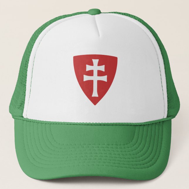 saint stephen hungarian cross symbol hungary king  trucker hat (Front)