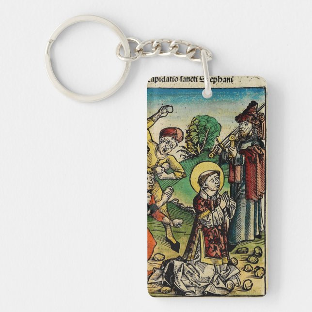 Saint Stephen Protomartyr First Martyr Key Ring (Front)