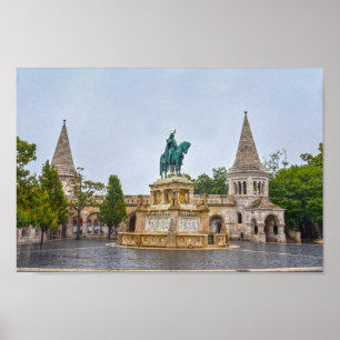 Saint Stephen Statue, Budapest, Hungary Poster