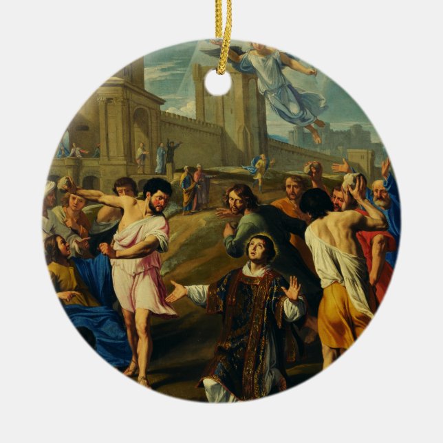 Saint Stephen the Protomartyr Art Iconography Ceramic Tree Decoration (Front)