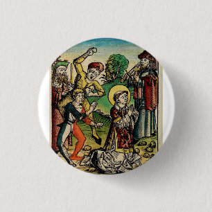 Saint Stephen the Protomartyr Fine Art Iconography 3 Cm Round Badge