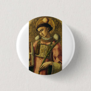 Saint Stephen the Protomartyr Fine Art Iconography 3 Cm Round Badge
