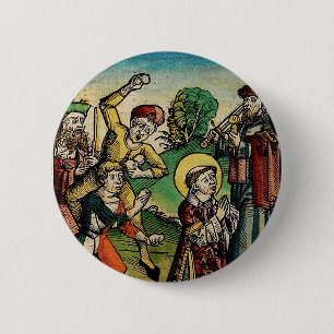 Saint Stephen the Protomartyr Fine Art Iconography 6 Cm Round Badge