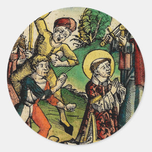 Saint Stephen the Protomartyr Fine Art Iconography Classic Round Sticker